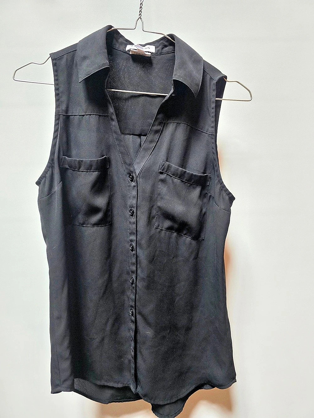 Express Portofino Slim Sleeveless Shirt Black - X-Small